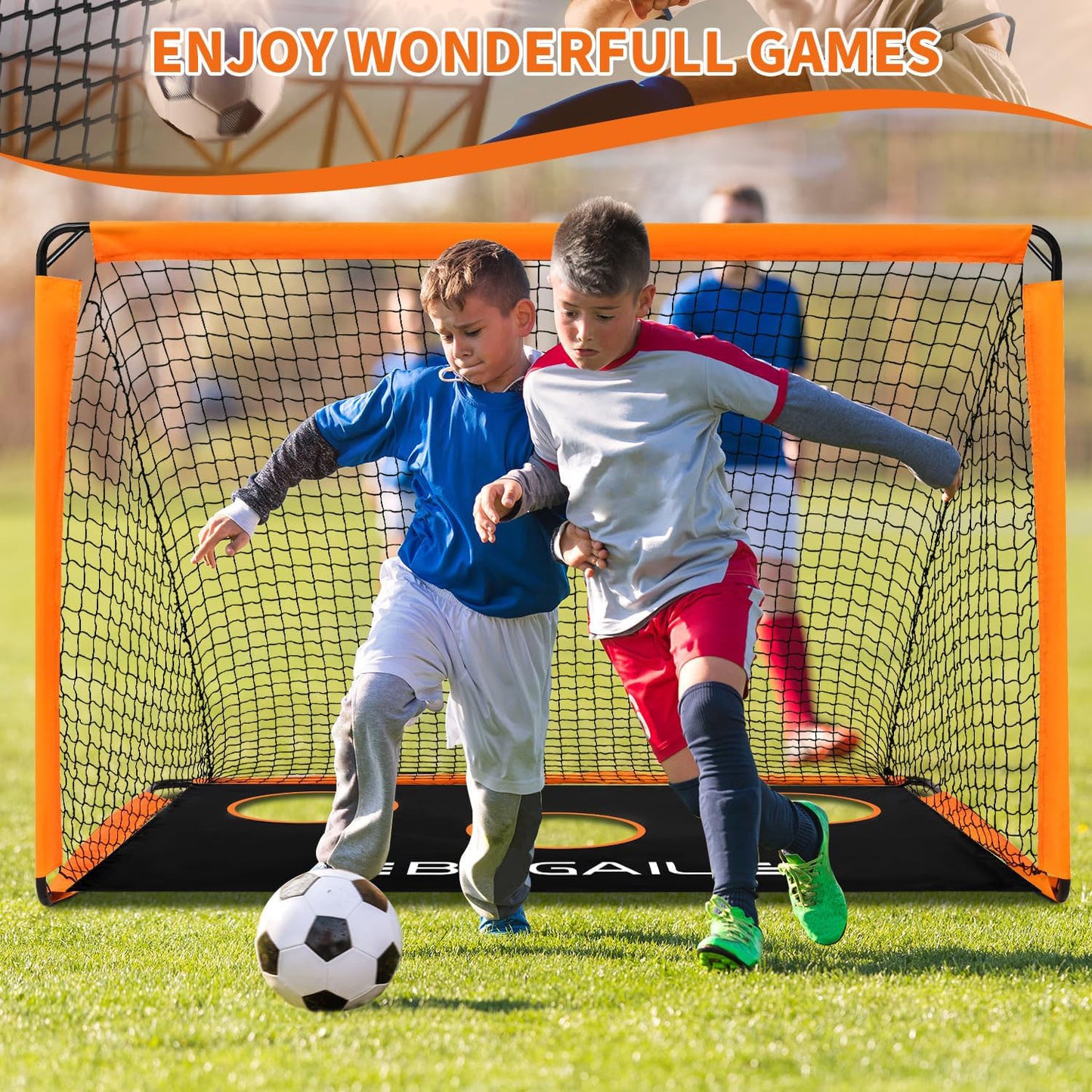 Adjustable 6x4ft Soccer Goal with UV-Resistant Net for Training