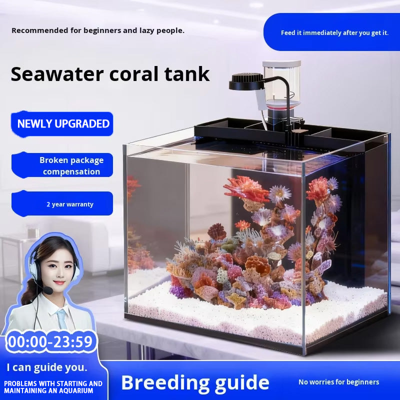 Modern Luxury Glass Saltwater Aquarium