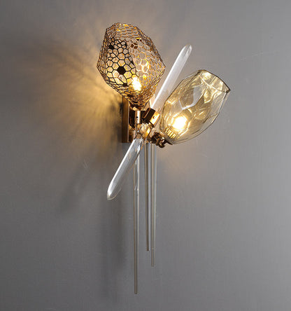 Modern Brass Glass LED Wall Lamp