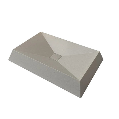 Rectangular Gray Hotel Bathroom Concrete Sink