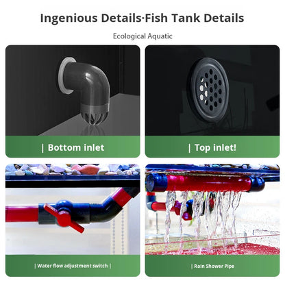 Vertical Ultra White Glass Goldfish Tank