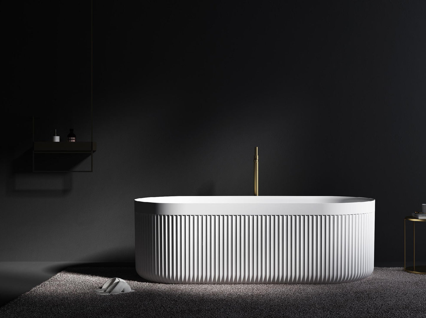 Regular Stripes Artificial Stone Bathtub