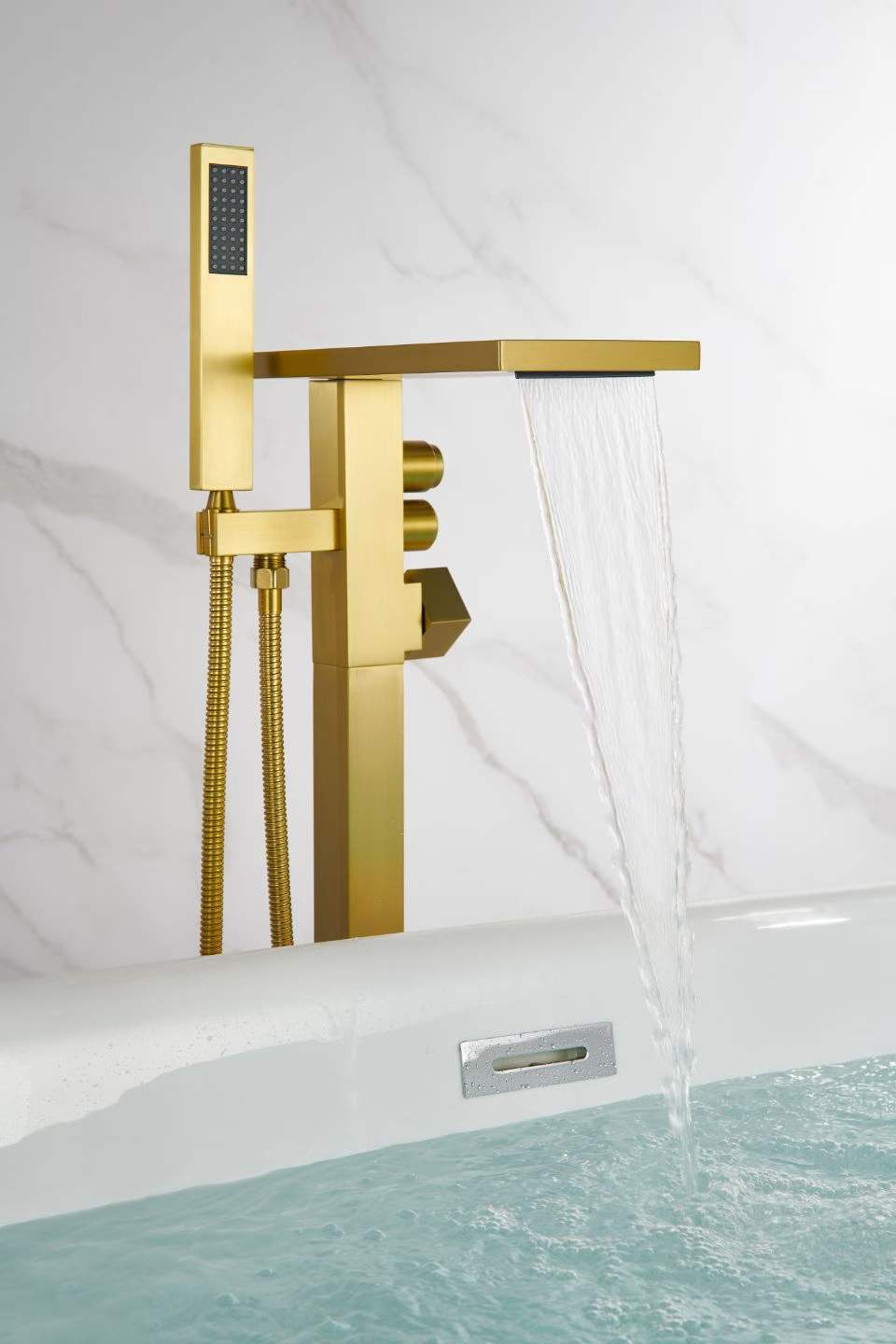 Premium Brushed Gold Sleek Bathtub Faucet 71002-G
