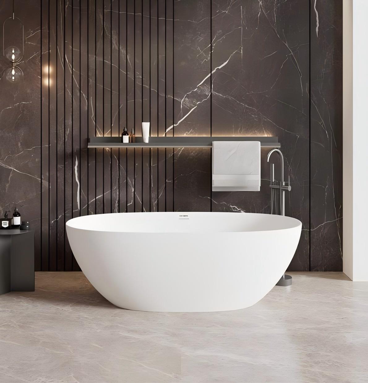 Classic Style Artificial Stone Bathtub