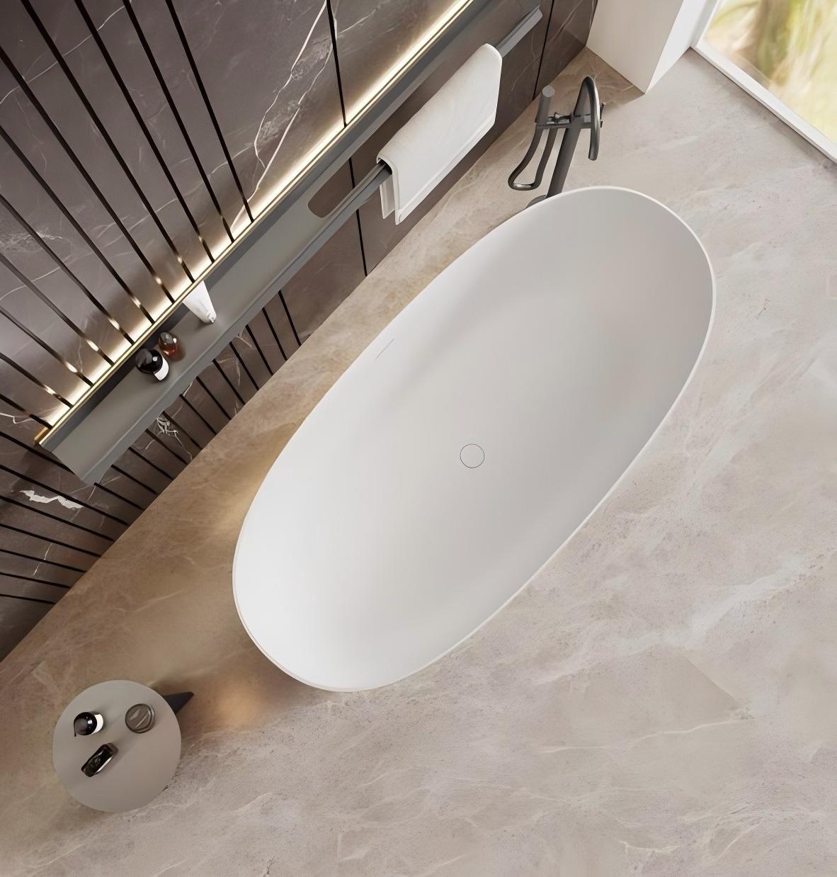 Classic Style Artificial Stone Bathtub