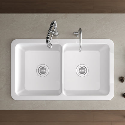 White Workstation Kitchen Farmhouse Sink