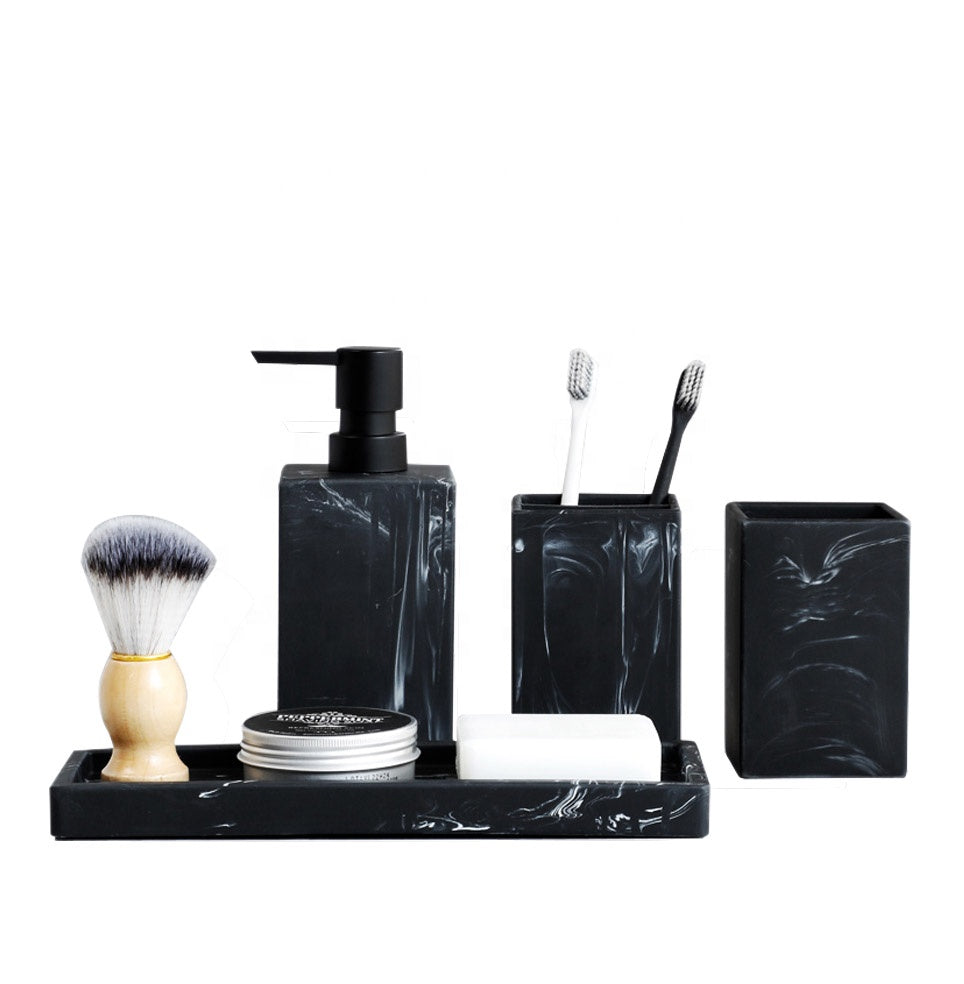 Набор для ванной комнаты из прочной смолы - 4 предмета