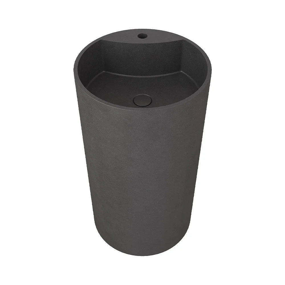 Pedestal Sink Black Freestanding Washbasin