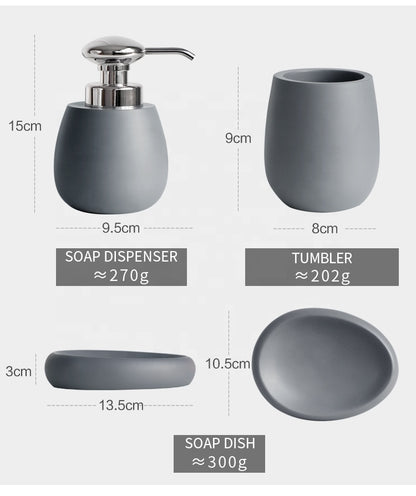 Набор из 3-х предметов серых аксессуаров для ванной комнаты