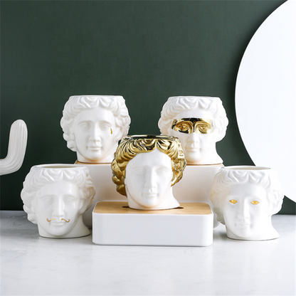 David Head Shape Succulents Figure Statue Flower Pot