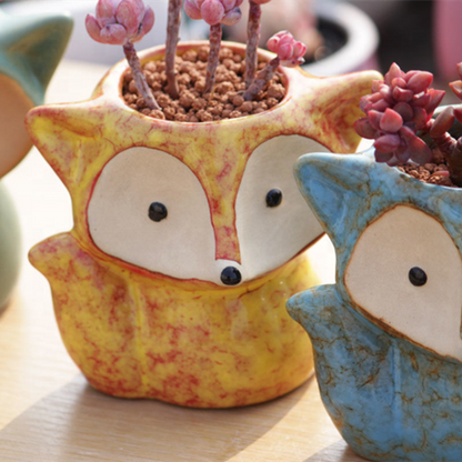 Fox Shape Ceramic Mini Flower Vase