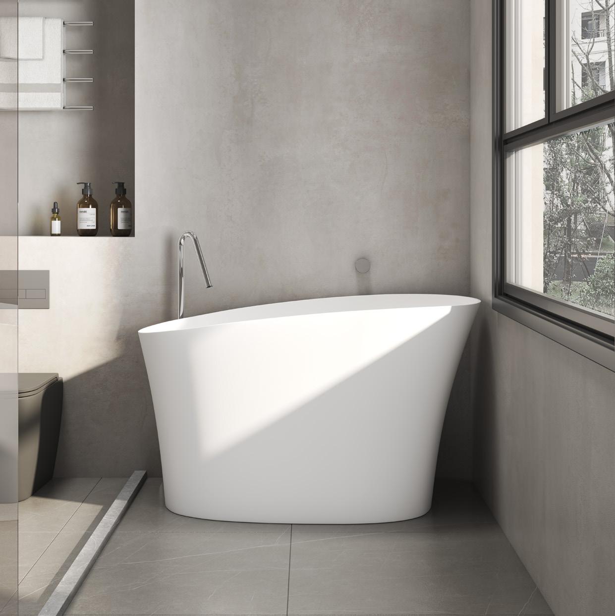 High Barrel Shape Artificial Stone Bathtub