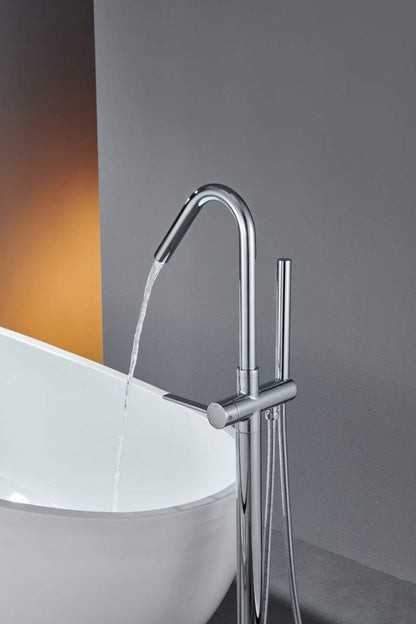 Sleek Polished Chrome Modern Bathtub Faucet 81003