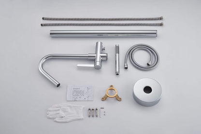 Sleek Polished Chrome Modern Bathtub Faucet 81003