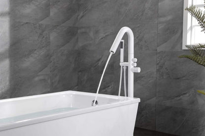 White Floor-mounted Bathtub Faucet 81007-9
