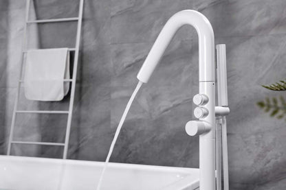 White Floor-mounted Bathtub Faucet 81007-9