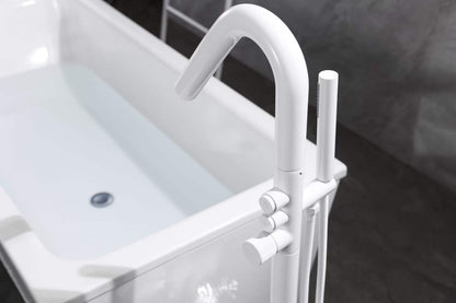 Premium White Copper Durable Bathtub Faucet 81009