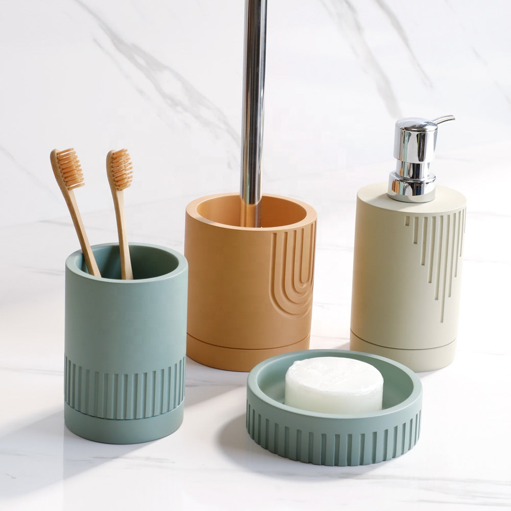 Красочные аксессуары для ванной из полирезины - 4 шт.