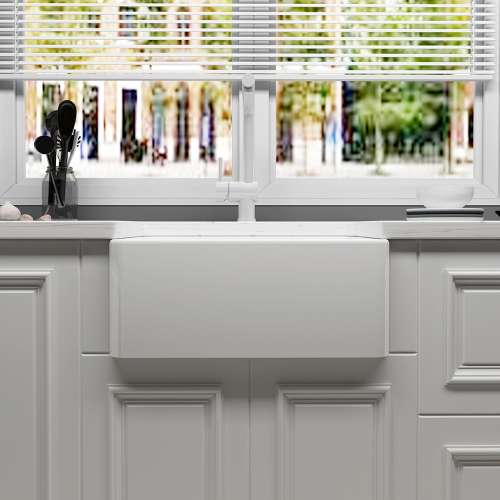 24 Inch White Ceramic Undermount Kitchen Sink