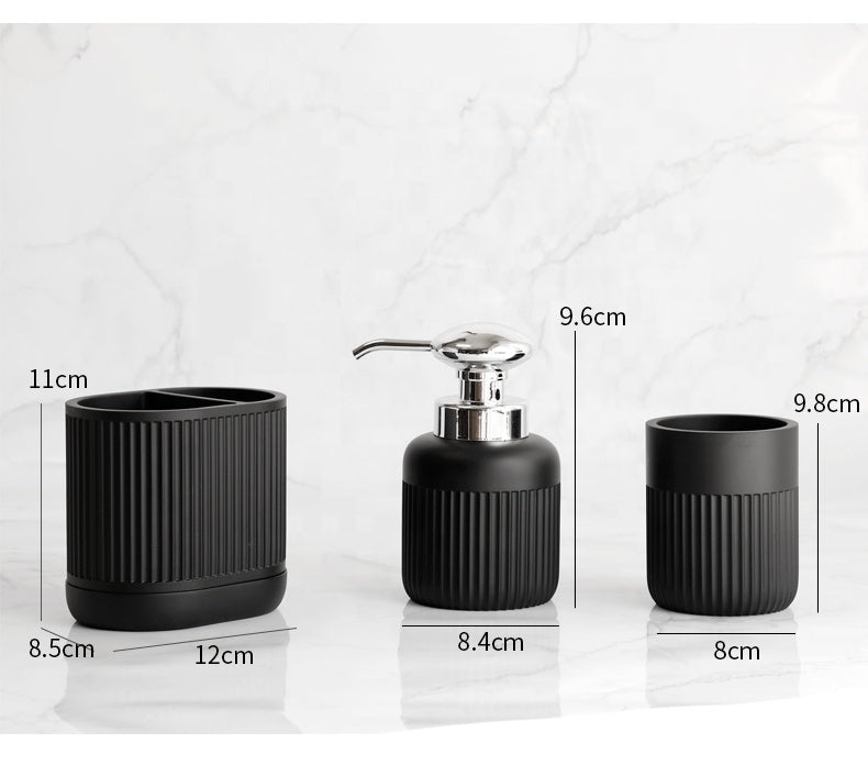 Современный набор для ванной из бежевого и белого песчаника