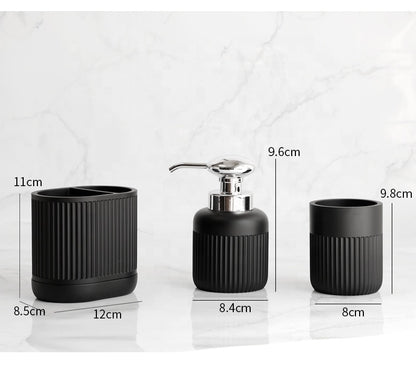 Современный набор для ванной из бежевого и белого песчаника