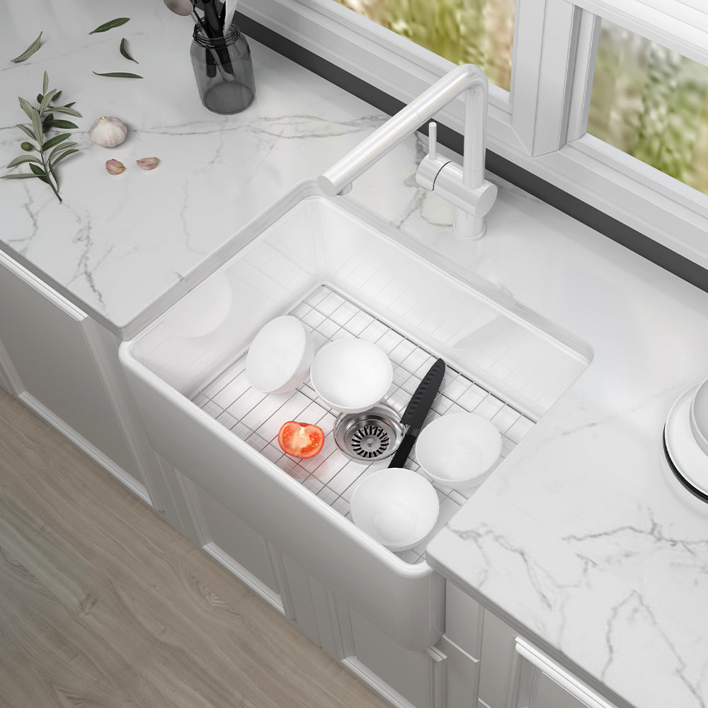 24 Inch White Ceramic Undermount Kitchen Sink