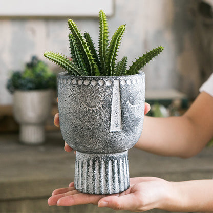 Abstrakta Trofeo Portreta Arto Cementa Vazo