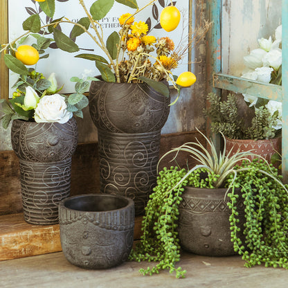 Afrika Elementa Portreta Cementvazo