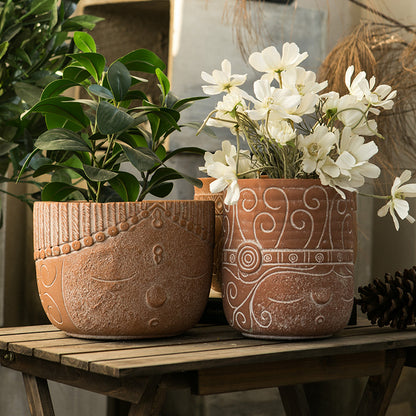 Afrika Elementa Portreta Cementvazo