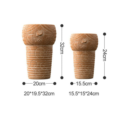 Afrika Elementa Portreta Cementvazo