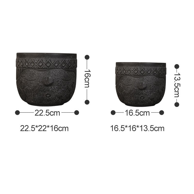 Afrika Elementa Portreta Cementvazo