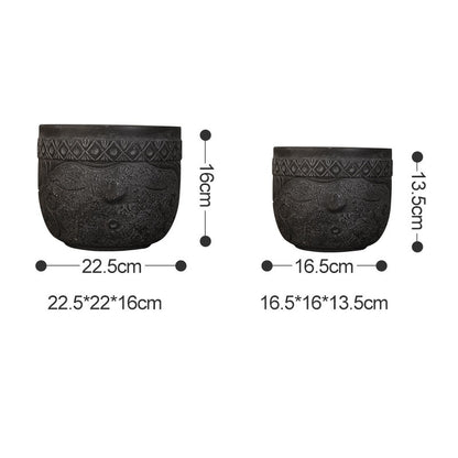 Afrika Elementa Portreta Cementvazo