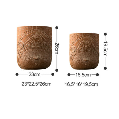 Afrika Elementa Portreta Cementvazo