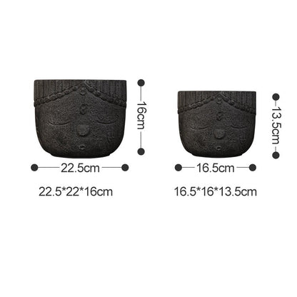 Afrika Elementa Portreta Cementvazo