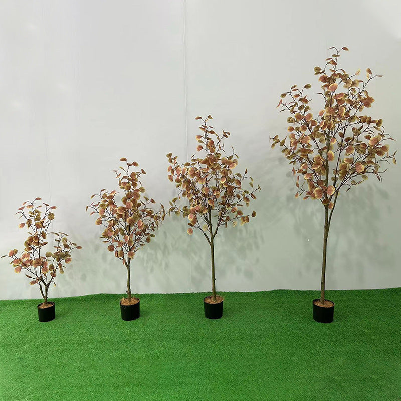 Simulated Autumn Money Tree Decorative Green Plant Potted Ornaments