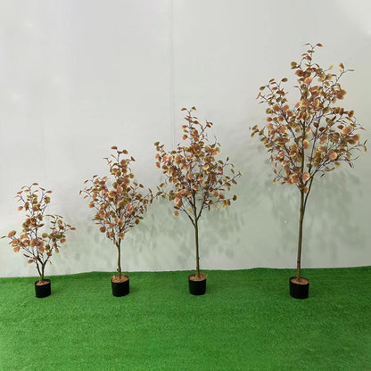 Simulated Autumn Money Tree Decorative Green Plant Potted Ornaments