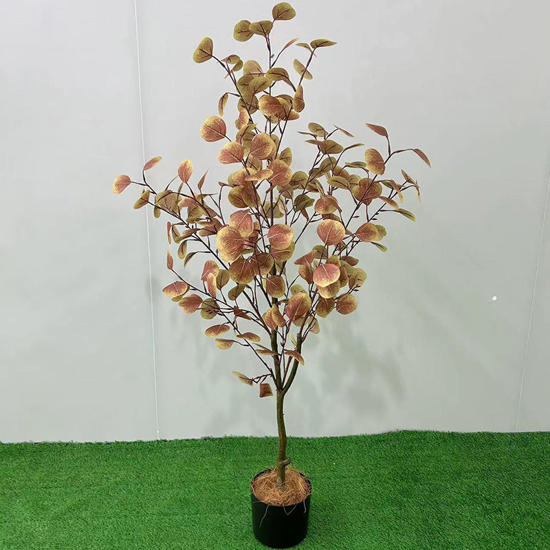 Simulated Autumn Money Tree Decorative Green Plant Potted Ornaments