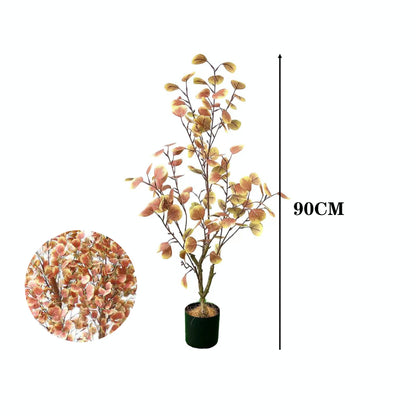 Simulated Autumn Money Tree Decorative Green Plant Potted Ornaments