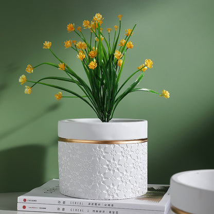 Kreiva Ĉizita Ŝanmo Cementa Vazo