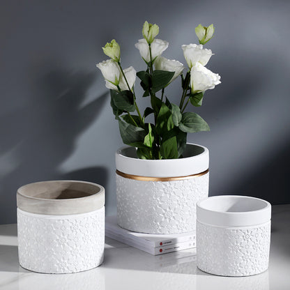 Kreiva Ĉizita Ŝanmo Cementa Vazo