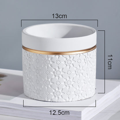 Kreiva Ĉizita Ŝanmo Cementa Vazo