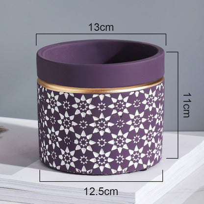 Kreiva Ĉizita Ŝanmo Cementa Vazo