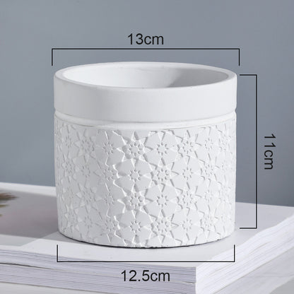 Kreiva Ĉizita Ŝanmo Cementa Vazo