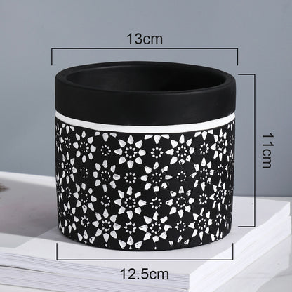 Kreiva Ĉizita Ŝanmo Cementa Vazo