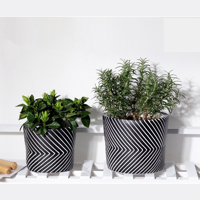 Creative Black Cement Vase