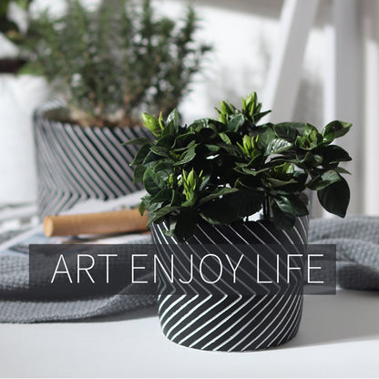 Creative Black Cement Vase