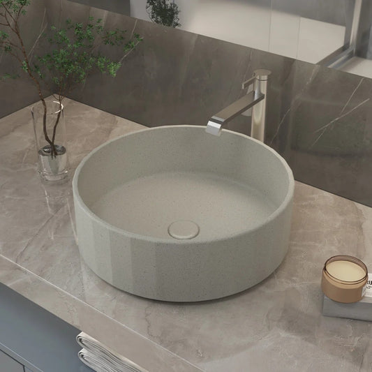 Grey Countertop Cement Washbasin