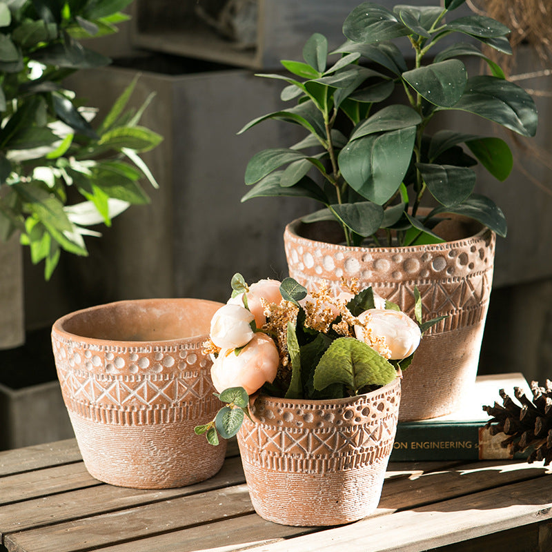horticultural plant pots Horticultural Potted Cement Flower Pots – LOVELIFE