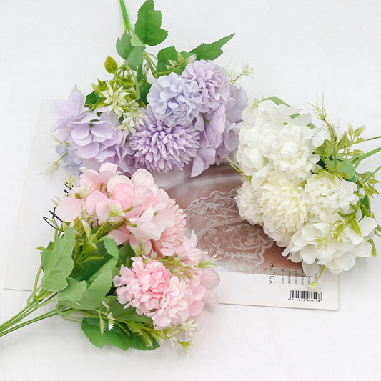 5-Pronged Combination Silk Flower Bouquet