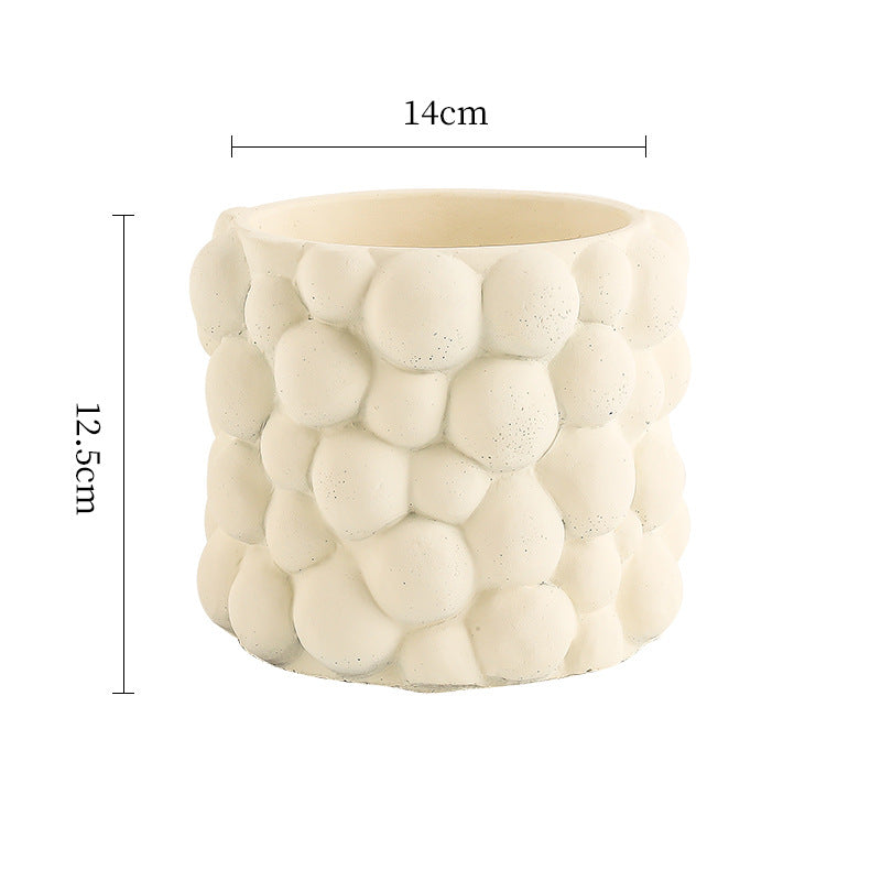 Cement Flowerpot Green Plant Decorative Vase